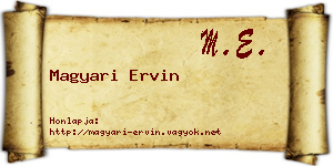 Magyari Ervin névjegykártya