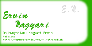 ervin magyari business card